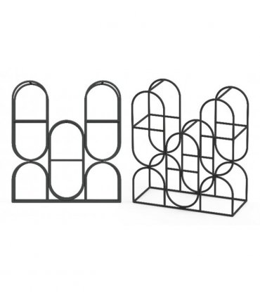 Durable & Stylish Cast Iron Black 8/9/12-Bottle Wine Rack - Premium Organizer with Durable Metal Frame with Elegant Design to Showcase Wine Bottles for Home, Kitchens, or Bars (14" CAST IRON)