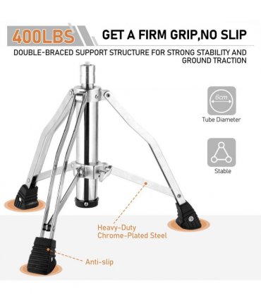 Drum Throne with Backrest, Hydraulic Drum Stool Adjustable Height, Heavy Duty Hydraulic Drum Seat Saddle Design for Drummers Brown