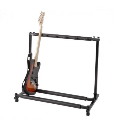 Triple Folding Multiple Guitar Holder Rack Stand Black