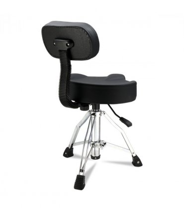 Drum Throne with Backrest, Hydraulic Drum Stool Adjustable Height, Heavy Duty Hydraulic Drum Seat Saddle Design for Drummers Black