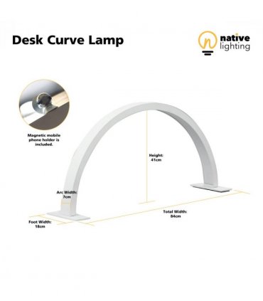 Desk Curve Lamp - White