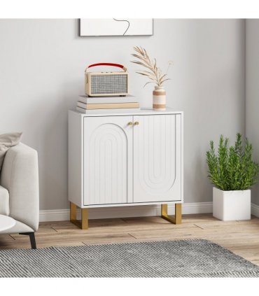 HOMCOM Sideboard with Adjustable Shelves & Doors for Living Room, White