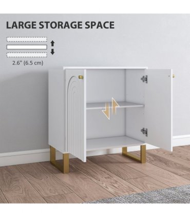 HOMCOM Sideboard with Adjustable Shelves & Doors for Living Room, White