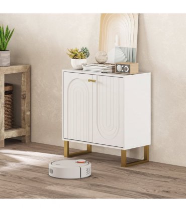 HOMCOM Sideboard with Adjustable Shelves & Doors for Living Room, White