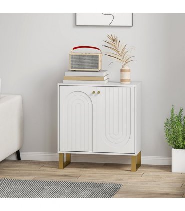 HOMCOM Sideboard with Adjustable Shelves & Doors for Living Room, White