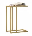 HOMCOM C-Shaped Side Table, End Table with Tempered Glass Tabletop, Gold
