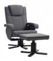 HOMCOM Rocker Swivel Recliner Chair with Footstool, Velvet Upholstered