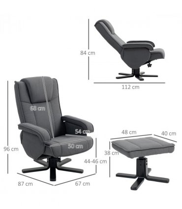 HOMCOM Rocker Swivel Recliner Chair with Footstool, Velvet Upholstered