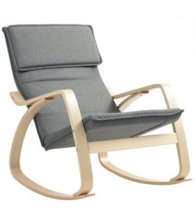 HOMCOM Comfortable Relax Rocking Chair with High Back, Grey
