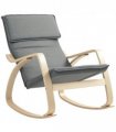 HOMCOM Comfortable Relax Rocking Chair with High Back, Grey