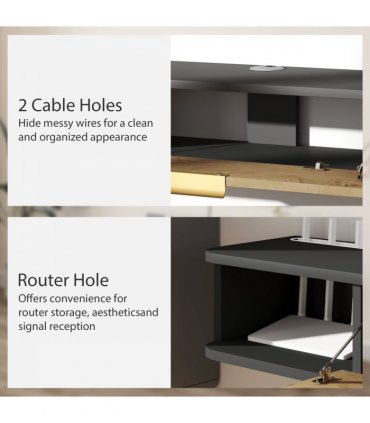 HOMCOM 120 cm Floating TV Unit with Storage Entertainment Media Console Grey
