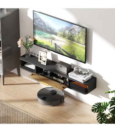 HOMCOM 120 cm Floating TV Unit with Storage Entertainment Media Console Grey