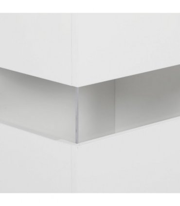 HOMCOM LED Sideboard, High Gloss Storage Cabinet with 4 Drawers, White