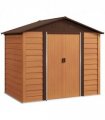 Outsunny 7.7x6.4ft Garden Shed, Tool Storage Sliding Door Wood Effect