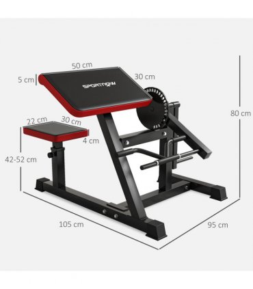 SPORTNOW Adjustable Preacher Curl Bench with Elbow Cushion for Home Gym