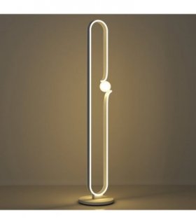 HOMCOM Dimmable LED Floor Lamp with Glass Night Light, Foot Switch, White