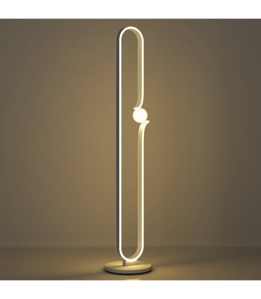 HOMCOM Dimmable LED Floor Lamp with Glass Night Light, Foot Switch, White