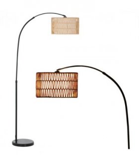 HOMCOM Floor Lamp for Living Room, Standing Lamp with Foot Switch, Black
