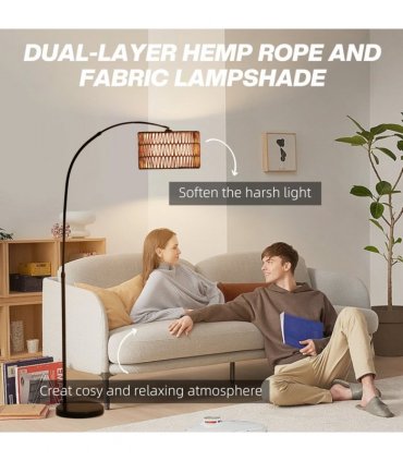 HOMCOM Floor Lamp for Living Room, Standing Lamp with Foot Switch, Black