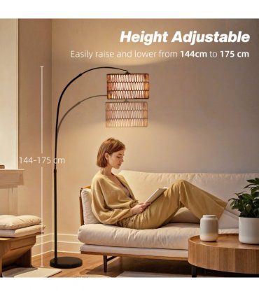 HOMCOM Floor Lamp for Living Room, Standing Lamp with Foot Switch, Black