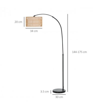 HOMCOM Floor Lamp for Living Room, Standing Lamp with Foot Switch, Black