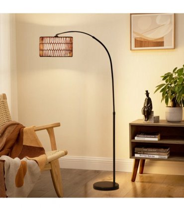 HOMCOM Floor Lamp for Living Room, Standing Lamp with Foot Switch, Black