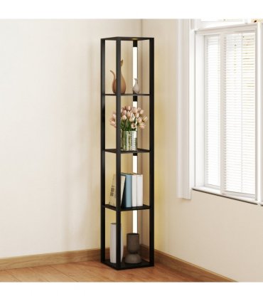 HOMCOM Floor Lamp for Living Room, Standing Lamp with Foot Switch, Black