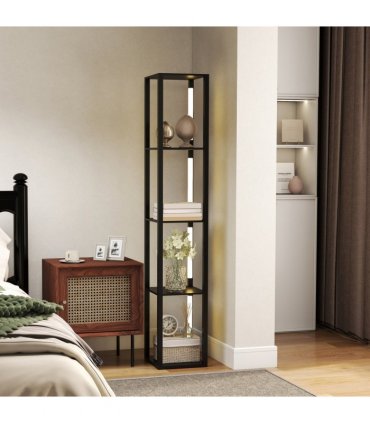 HOMCOM Floor Lamp for Living Room, Standing Lamp with Foot Switch, Black