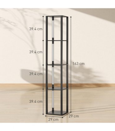 HOMCOM Floor Lamp for Living Room, Standing Lamp with Foot Switch, Black