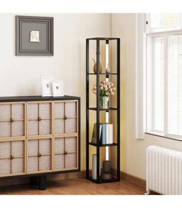 HOMCOM Floor Lamp for Living Room, Standing Lamp with Foot Switch, Black