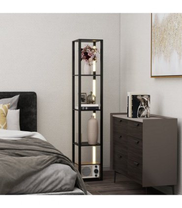 HOMCOM Floor Lamp for Living Room, Standing Lamp with Foot Switch, Black