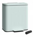 HOMCOM 2 x 20L Double Rubbish Bin, Pedal Bin with Soft-Close Lid, Green