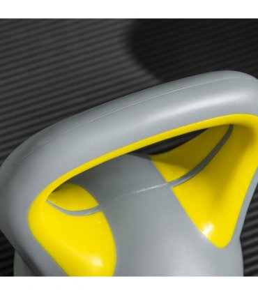 SPORTNOW 4kg Kettle Bell with Handle for Home Gym, Yellow and Grey