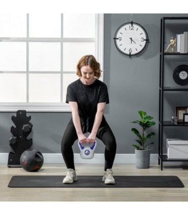 SPORTNOW 6kg Kettle Bell with Handle for Home Gym, Purple and Grey