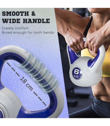 SPORTNOW 6kg Kettle Bell with Handle for Home Gym, Purple and Grey
