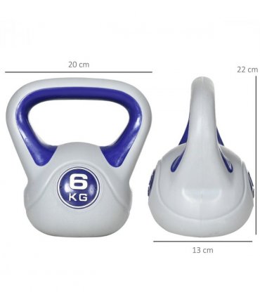 SPORTNOW 6kg Kettle Bell with Handle for Home Gym, Purple and Grey