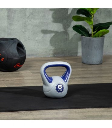 SPORTNOW 6kg Kettle Bell with Handle for Home Gym, Purple and Grey