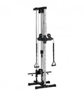 SPORTNOW Wall Mount Cable Station with 15 Positions Adjustable Dual Pulleys