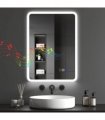 HOMCOM 500 x 700 mm Bluetooth Bathroom Mirror with LED Lights Wall Mounted