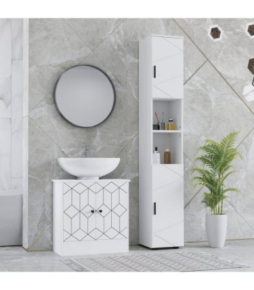 kleankin Tall Bathroom Storage Cabinet, Slim Bathroom Cabinet with Soft Close