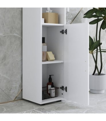 kleankin Tall Bathroom Storage Cabinet, Slim Bathroom Cabinet with Soft Close