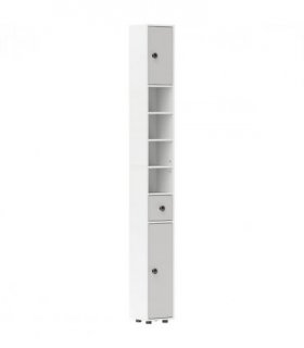 kleankin Slim Bathroom Cabinet, Toilet Roll Storage w/ Shelves, Light Grey