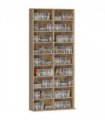 HOMCOM 640 CD Storage Unit 360 DVD Storage Tower w/ 18 Compartments Natural