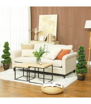 HOMCOM Set of 2 Decorative Artificial Plants with Lavender and Pot, 90cm