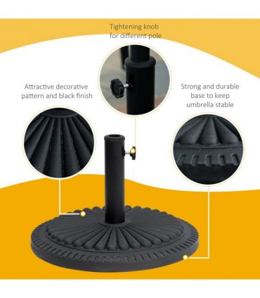 Pallet contains 56 units Cement Outdoor Garden Round Parasol Base Black