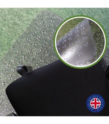 Cleartex TrYlok Rectangular PVC Chair  Mat for Low Pile Carpets 6mm-75x120cm