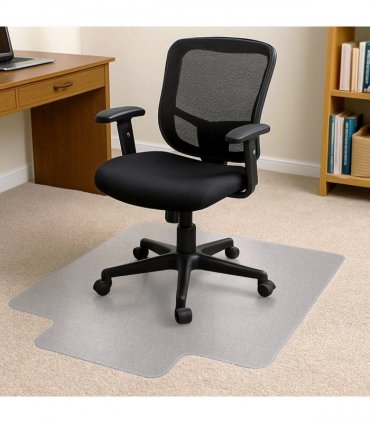 Cleartex TrYlok Rectangular Lipped PVC Chair  Mat for Low Pile Carpets up to 6mm - 120 x 90cm