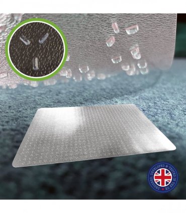 Cleartex® TrYlok® Rectangular PVC Chair  Mat for Low Pile Carpets up to 6mm - 90 x 120cm