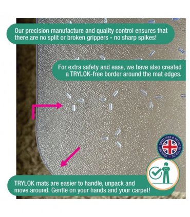Cleartex® TrYlok® Rectangular PVC Chair  Mat for Low Pile Carpets up to 6mm - 150 x 116 cm