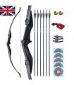 53"Takedown Recurve Bow Fiberglass Arrows Set 40lbs Archery Bow Hunting Shoot UK